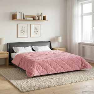 Zimní přikrývka Růžová 240 x 260 cm Mikrovlákno a teddy fleece - obrázek 1