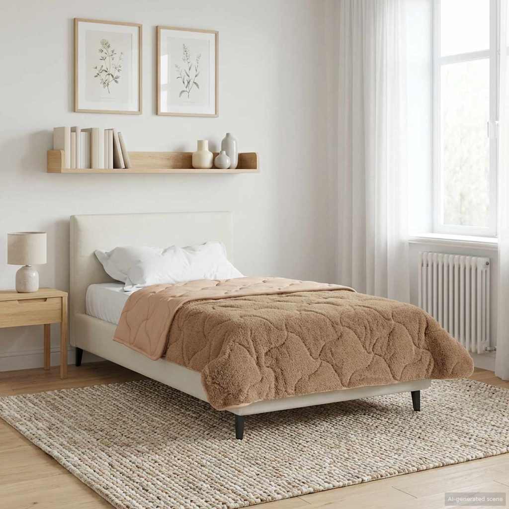 Winter Dekbed Taupe 135 x 200 cm Microfiber en Teddy fleece image 4