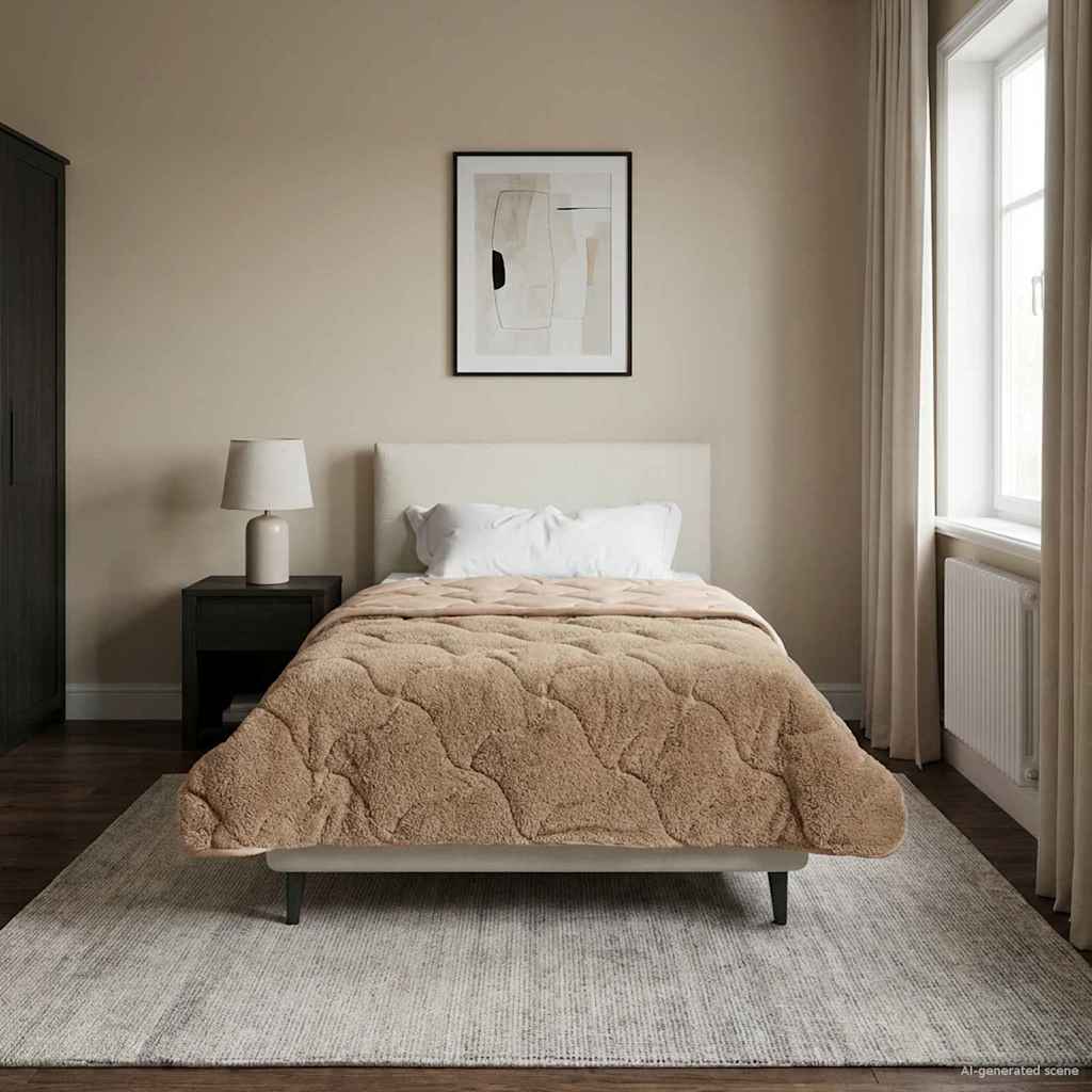 Winter Dekbed Taupe 155 x 200 cm Microfiber en Teddy fleece image 4