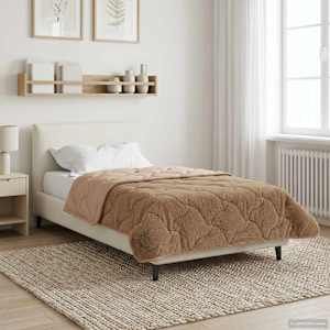 Zimní přikrývka Taupe 155 x 200 cm Mikrovlákno a teddy fleece - obrázek 1