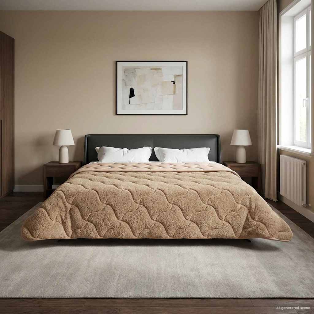 vidaXL Talvityyny Quiltottu Harmaanruskea 200 x 200 cm