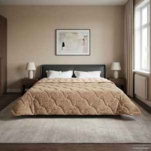 Zimní přikrývka Taupe 200 x 200 cm Mikrovlákno a teddy fleece - obrázek 1