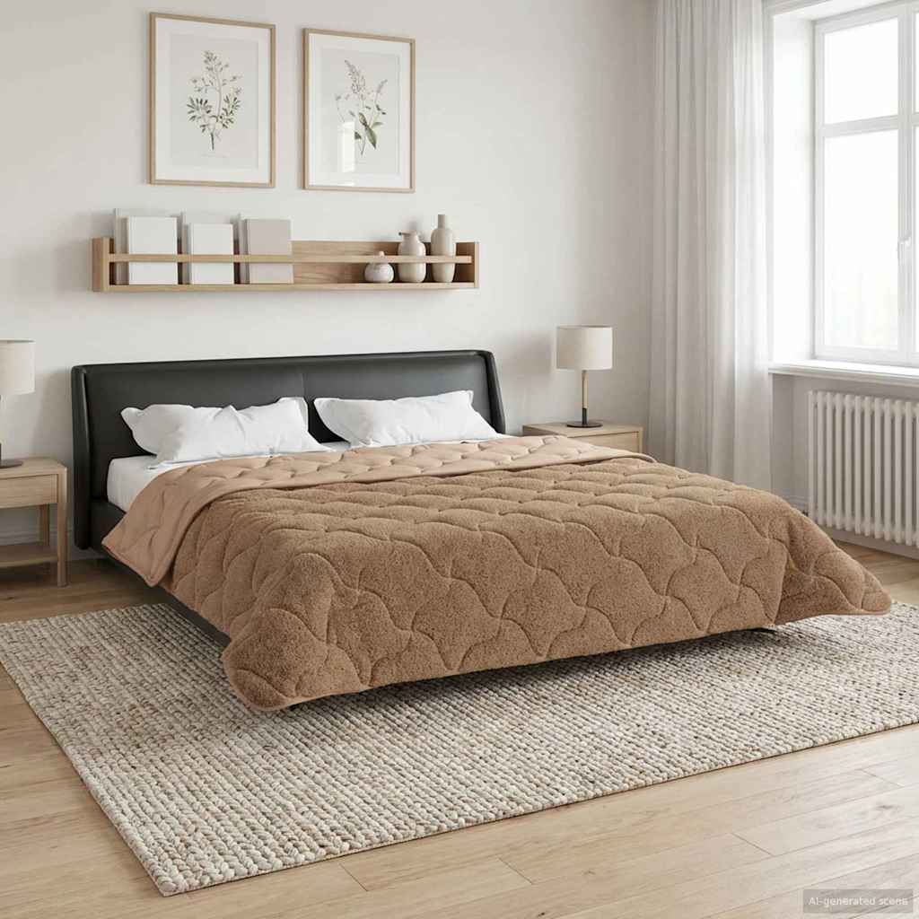 Winter Dekbed Taupe 200 x 240 cm Microfiber en Teddy fleece image 4