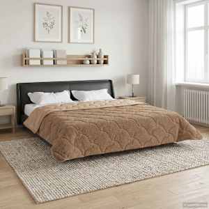 Zimní přikrývka Taupe 200 x 240 cm Mikrovlákno a teddy fleece - obrázek 4