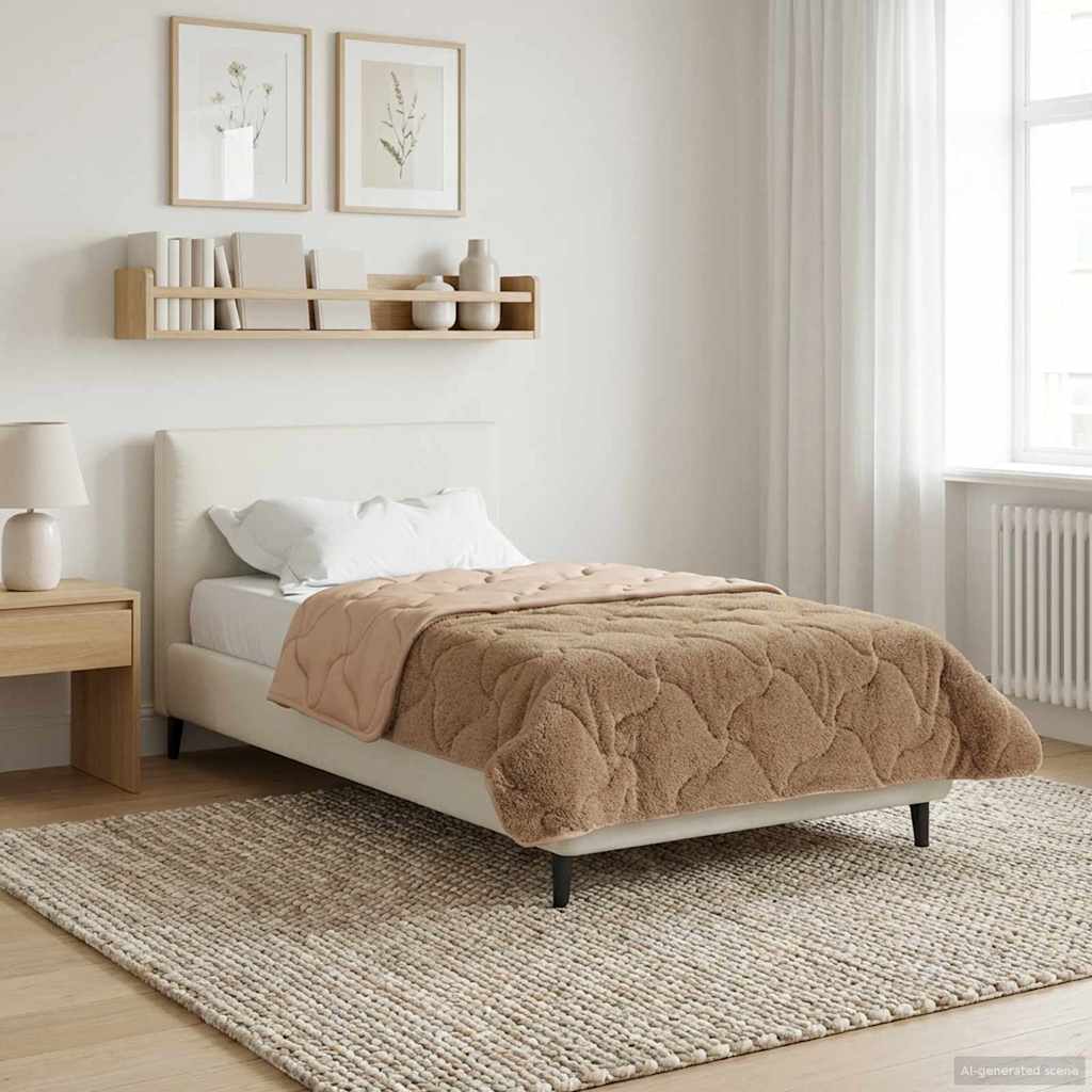 Winter Dekbed Taupe 140 x 220 cm Microfiber en Teddy fleece image 1