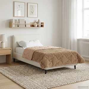 Zimní přikrývka Taupe 140 x 220 cm Mikrovlákno a teddy fleece - obrázek 1