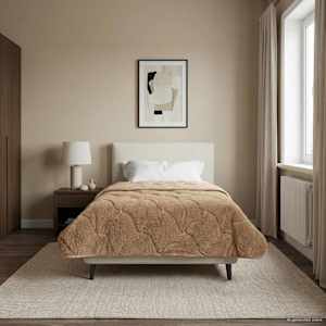 Zimní přikrývka Taupe 140 x 220 cm Mikrovlákno a teddy fleece - obrázek 4