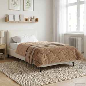 Zimní přikrývka Taupe 155 x 220 cm Mikrovlákno a teddy fleece - obrázek 1