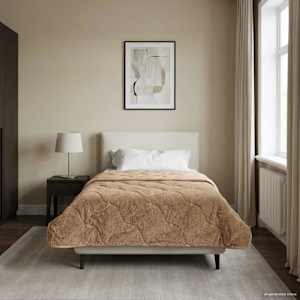 Zimní přikrývka Taupe 155 x 220 cm Mikrovlákno a teddy fleece - obrázek 4