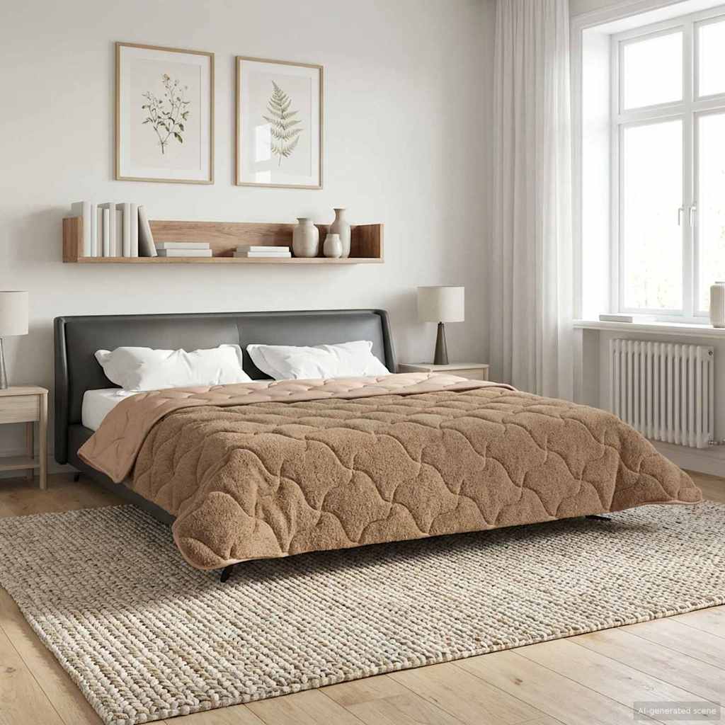vidaXL Talvityyny Quiltottu Harmaanruskea 220 x 240 cm