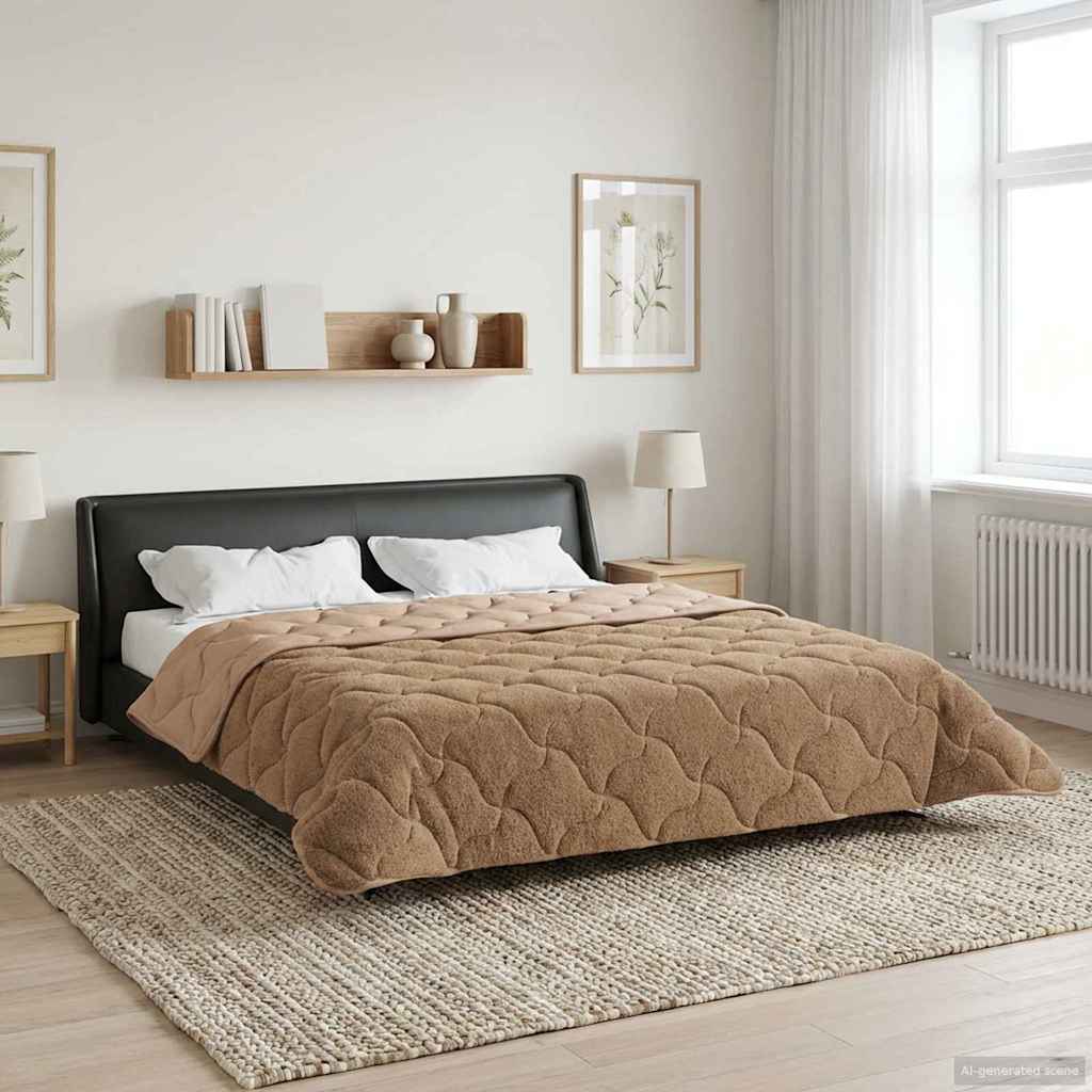 Winter Dekbed Taupe 220 x 260 cm Microfiber en Teddy fleece image 1