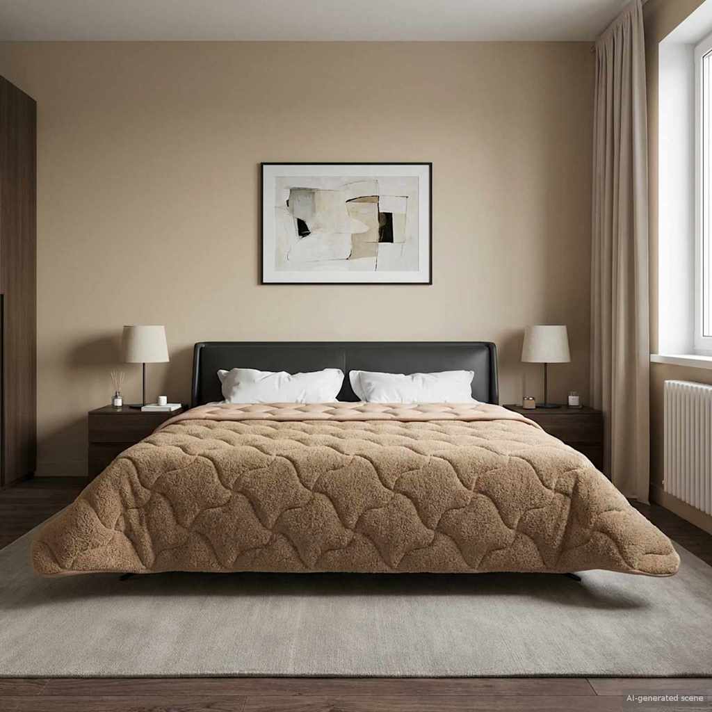 Winter Dekbed Taupe 220 x 260 cm Microfiber en Teddy fleece image 4