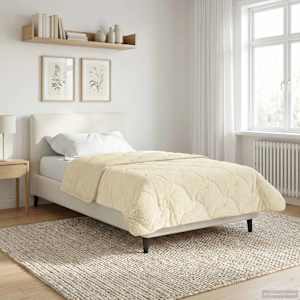 Zimska posteljnina krema 140 x 200 cm Mikrofibra in Teddy flis