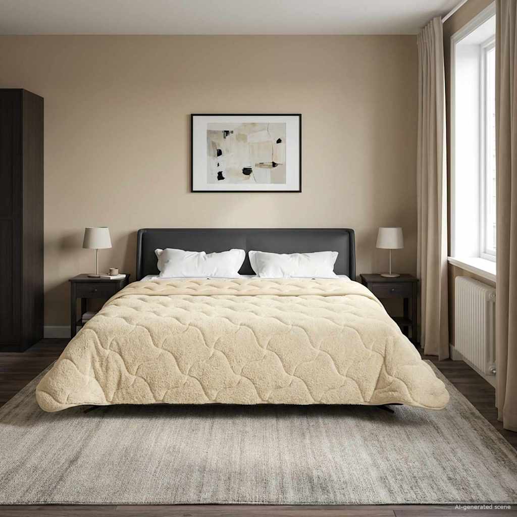 Winter Dekbed Crème 200 x 200 cm Microfiber en Teddy fleece image 1