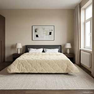 Zimska posteljnina krema 200 x 240 cm Mikrofibra in Teddy flis