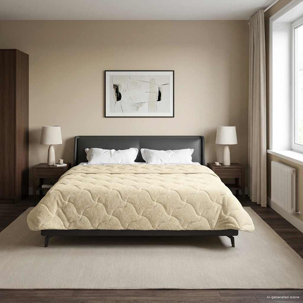 Winter Dekbed Crème 220 x 260 cm Microfiber en Teddy fleece image 4