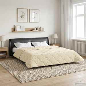 Zimska posteljnina krema 220 x 260 cm Mikrofibra in Teddy flis