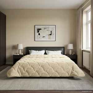 Zimska posteljnina krema 240 x 260 cm Mikrofibra in Teddy flis