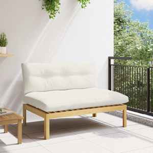 Srednji kavč Svetel akacija in kremno bela 120 x 80 x 82 cm