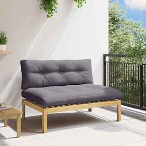 Srednji kavč Svetel akacija in temno siva 120 x 80 x 82 cm