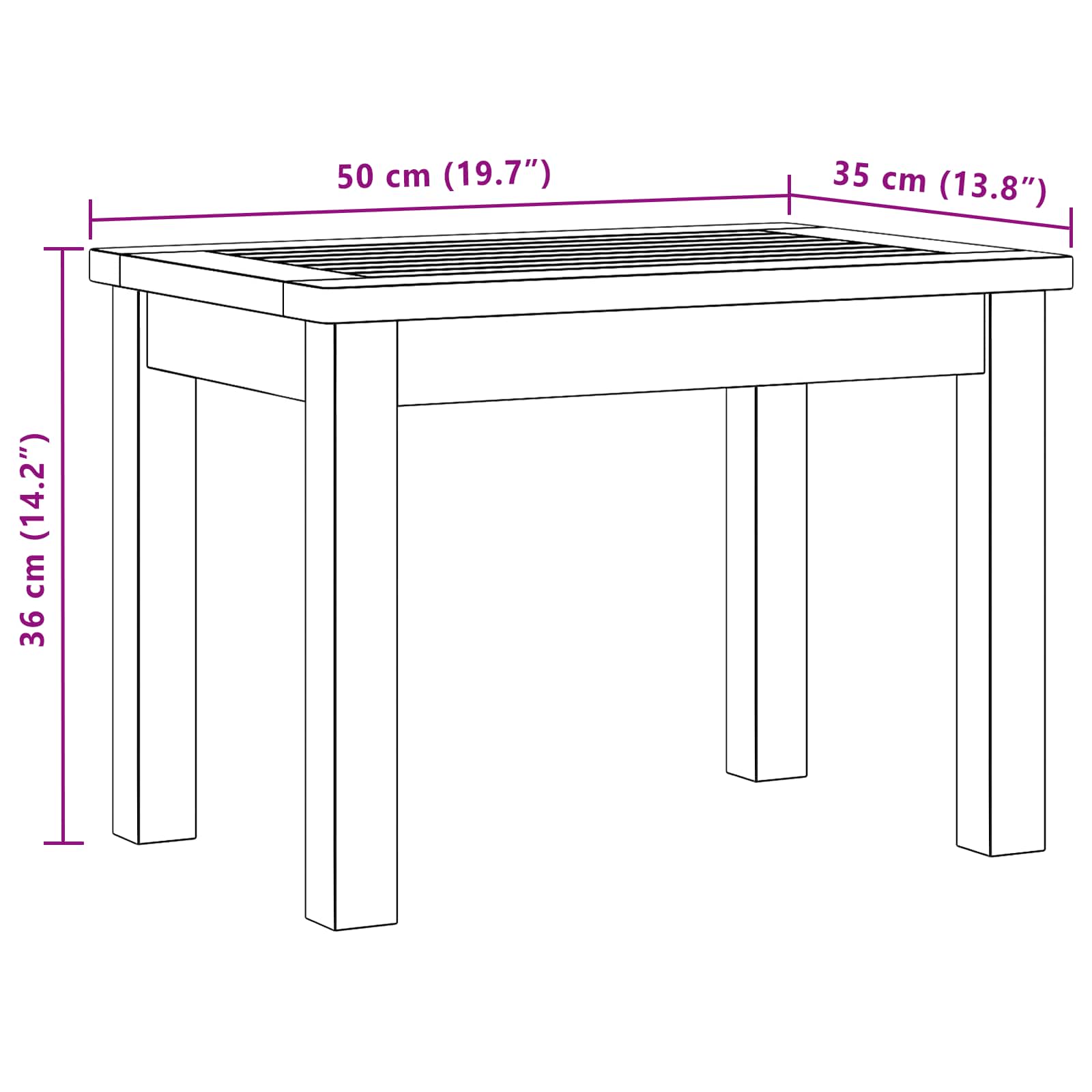 Масичка за кафе Светъл акация 50 x 35 x 36 cm - Image 7