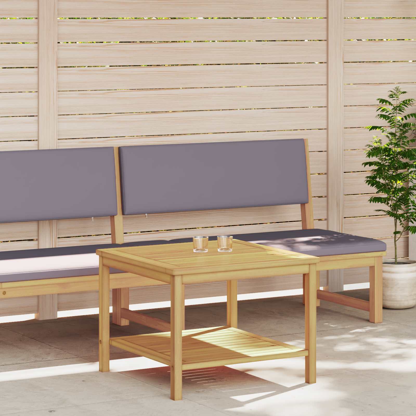 Bijzettafel Olie naturel 60 x 60 x 45 cm Massief Acaciahout image 3