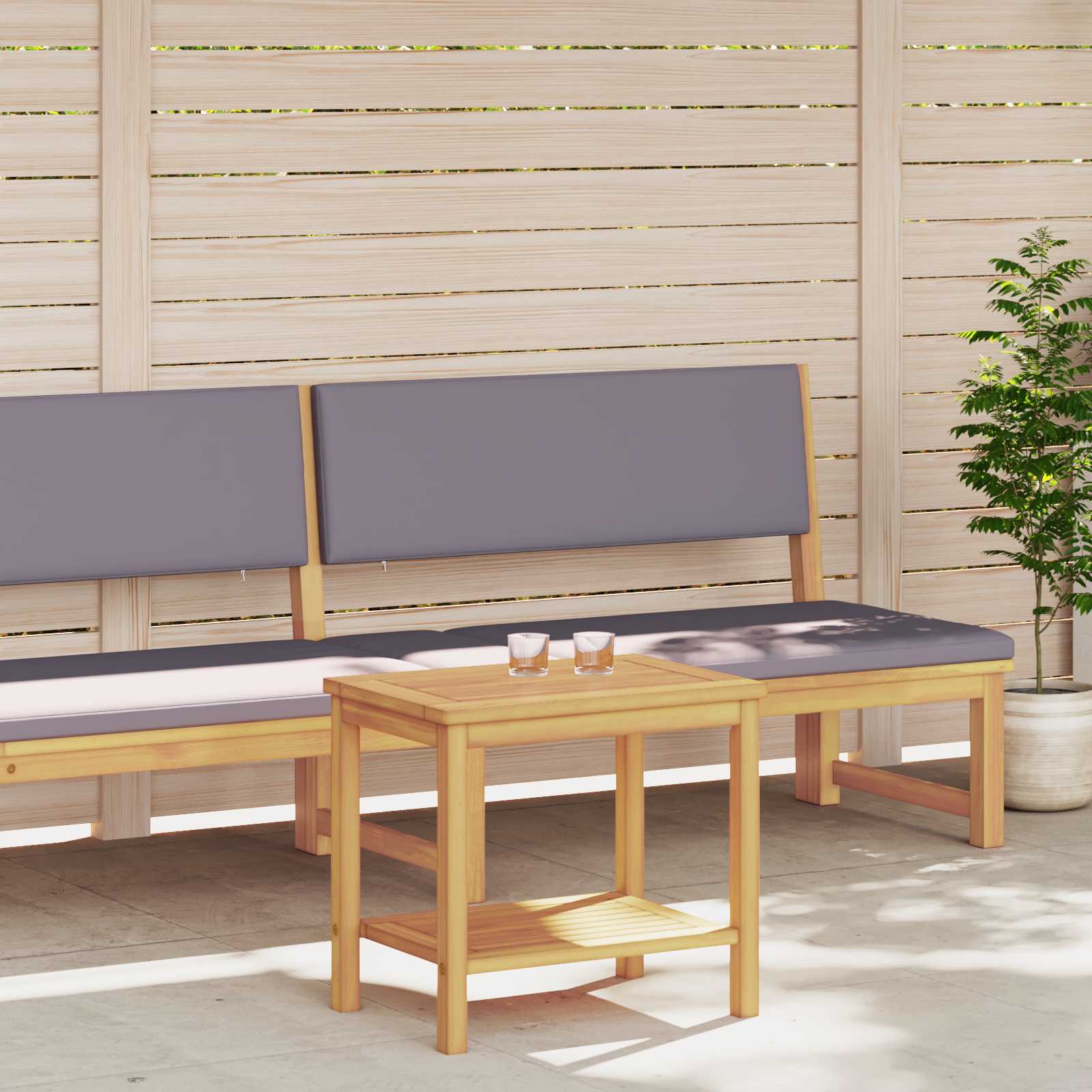 Bijzettafel Olie naturel 50 x 35 x 45 cm Massief Acaciahout image 3