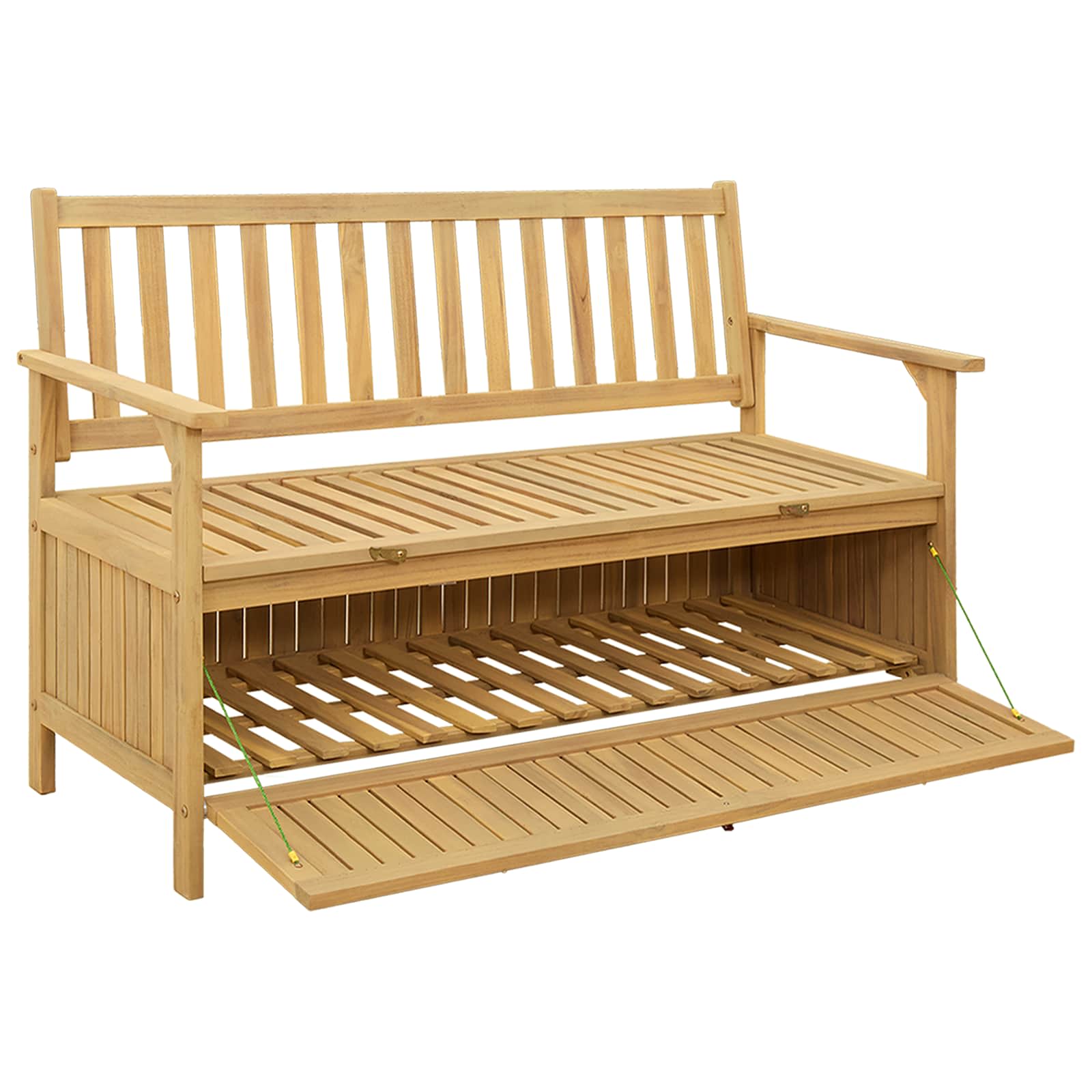 Opslagbank met opslag met de deur Massief Acacia image 2