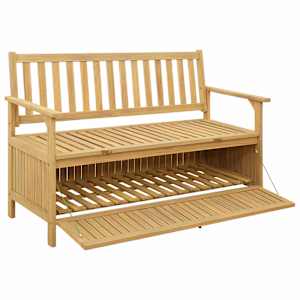 Úložná lavice 2 -Seater 120 x 63 x 84 cm Masivní akácie - obrázek 2