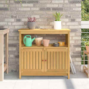 Vrtna konzolna miza Svetla akacija 80 x 35 x 75 cm