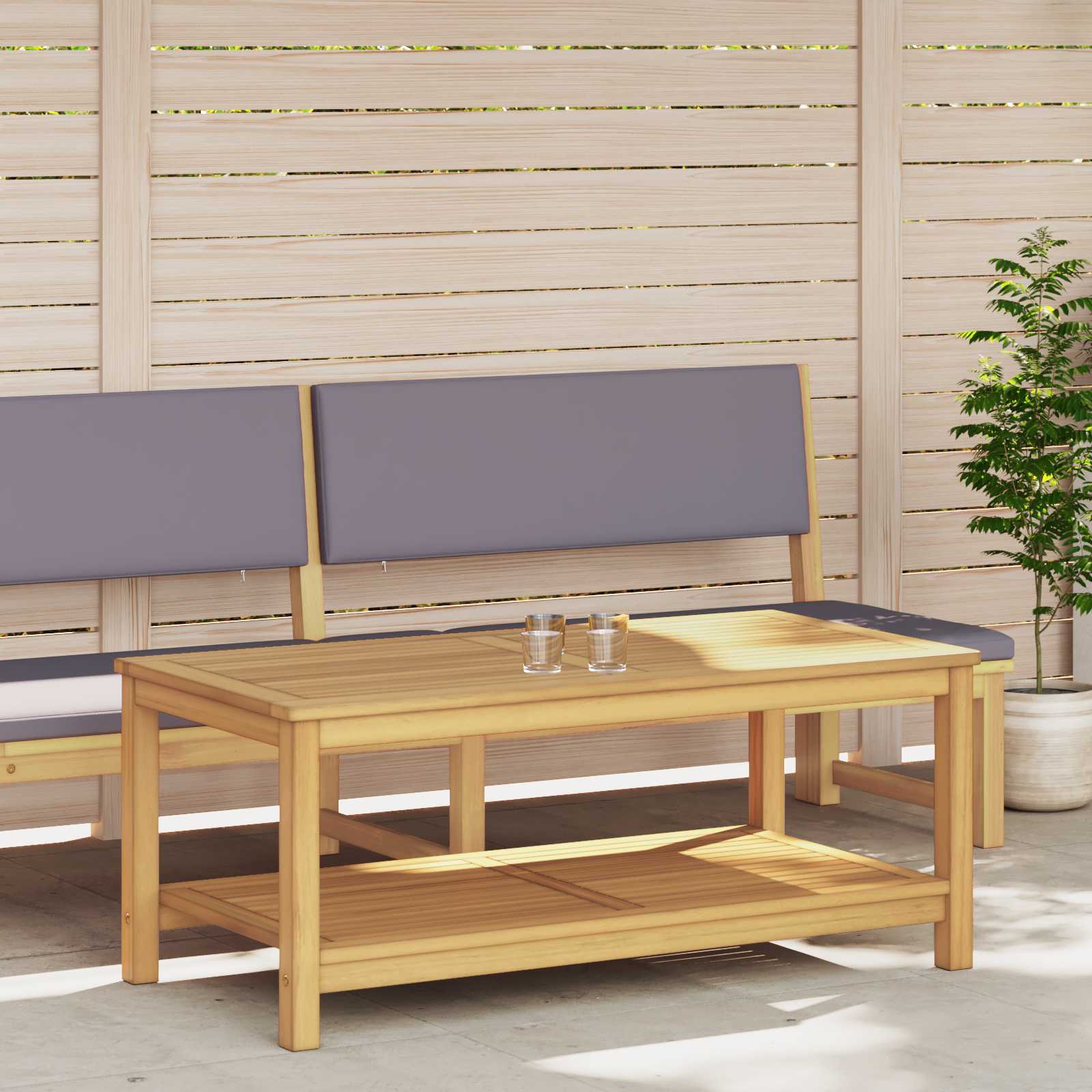 Bijzettafel Olie naturel 110 x 55 x 45 cm Massief Acaciahout image 3