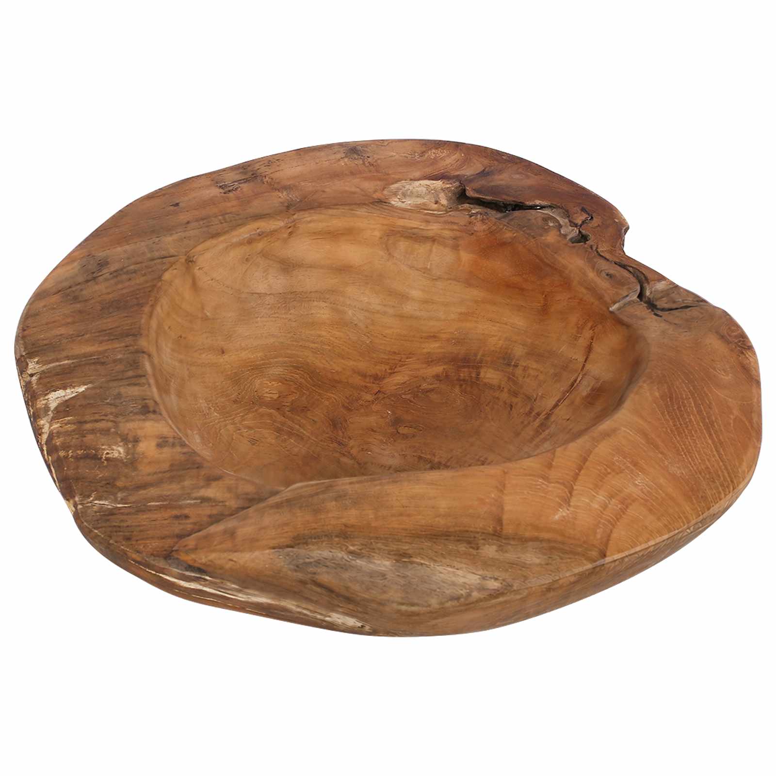 Fruitschaal JEPARA Ø 40 cm Massief Teakhout Rond Teakbruin image 1
