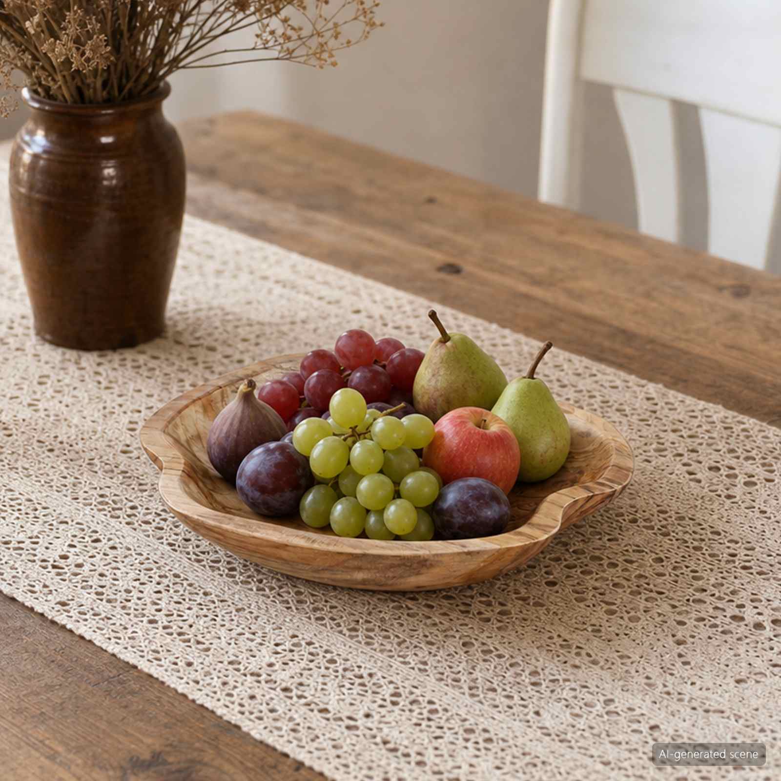 Fruitschaal JEPARA Teakbruin Ø 30 cm Massief Teakhout image 1