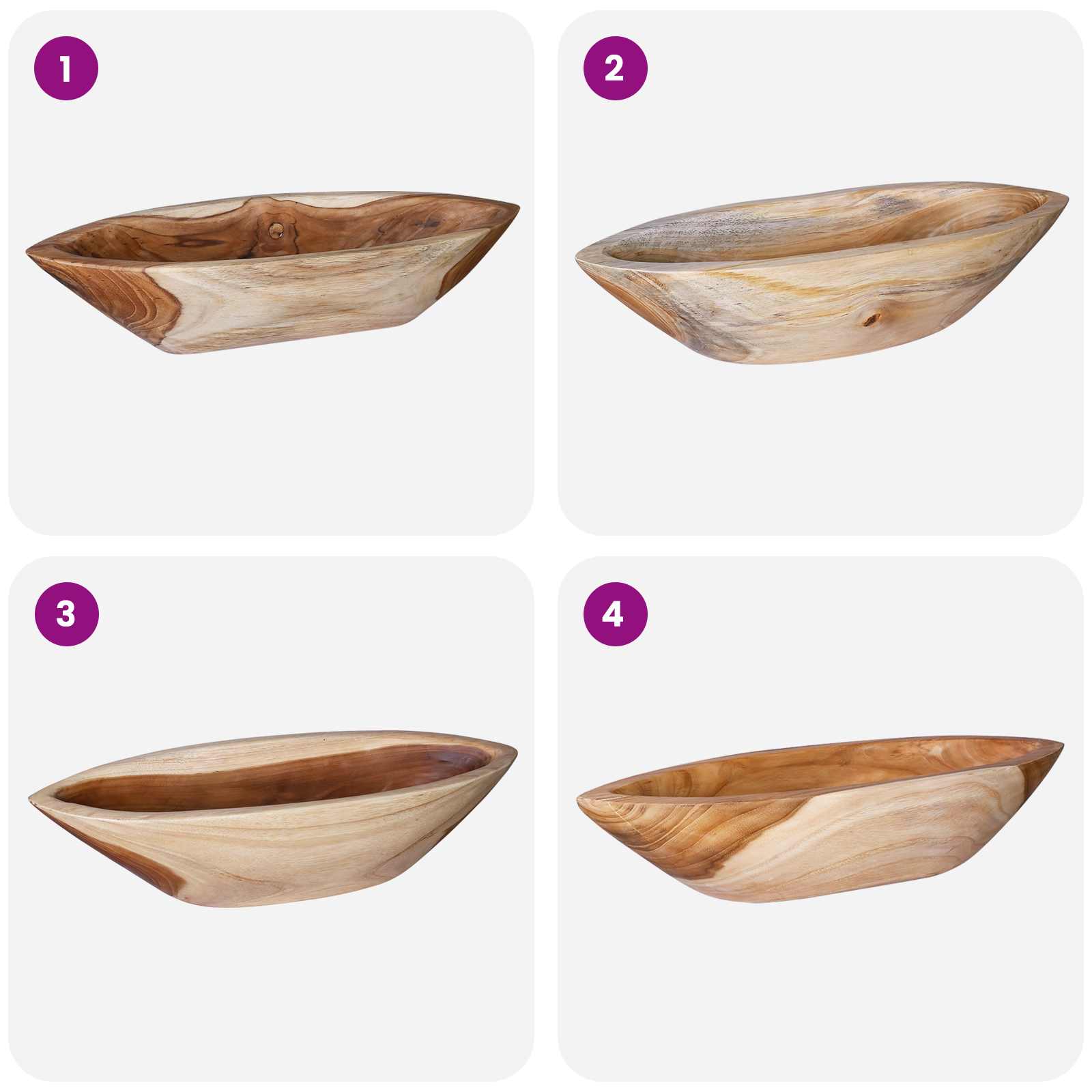 Fruit Bowl JEPARA Teak Brown 46 x 16 x 11 cm image 8