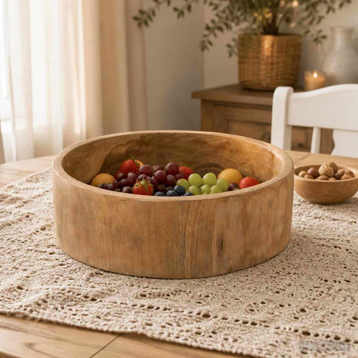 Frugtskål JEPARA Teakbrun Ø 30 cm Massiv Teaktræ