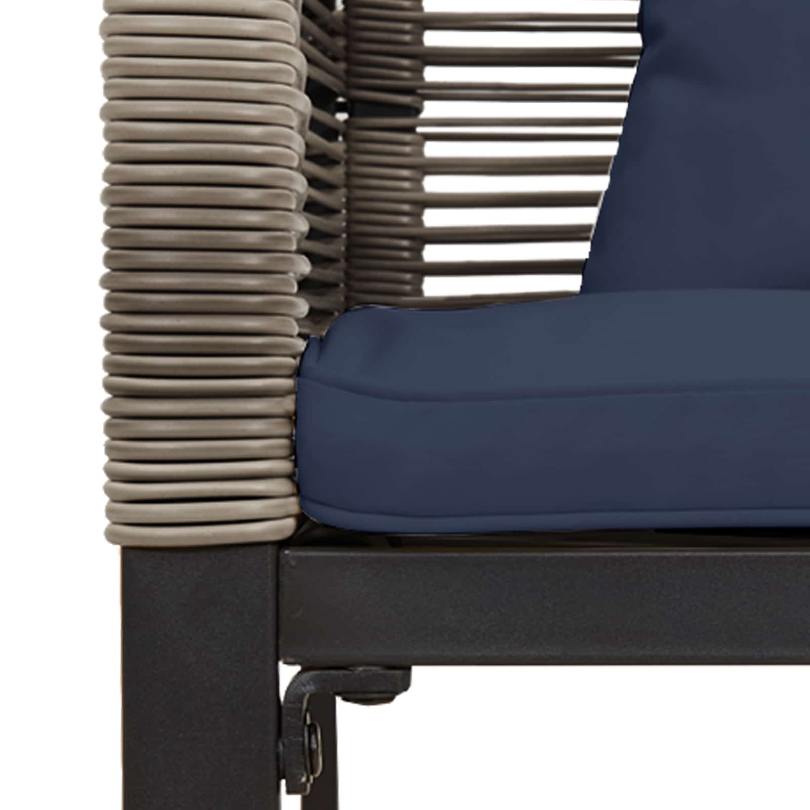 Zunanji pohištveni set 4 pcs Siva in mornarsko modra PE ratan - slika 12