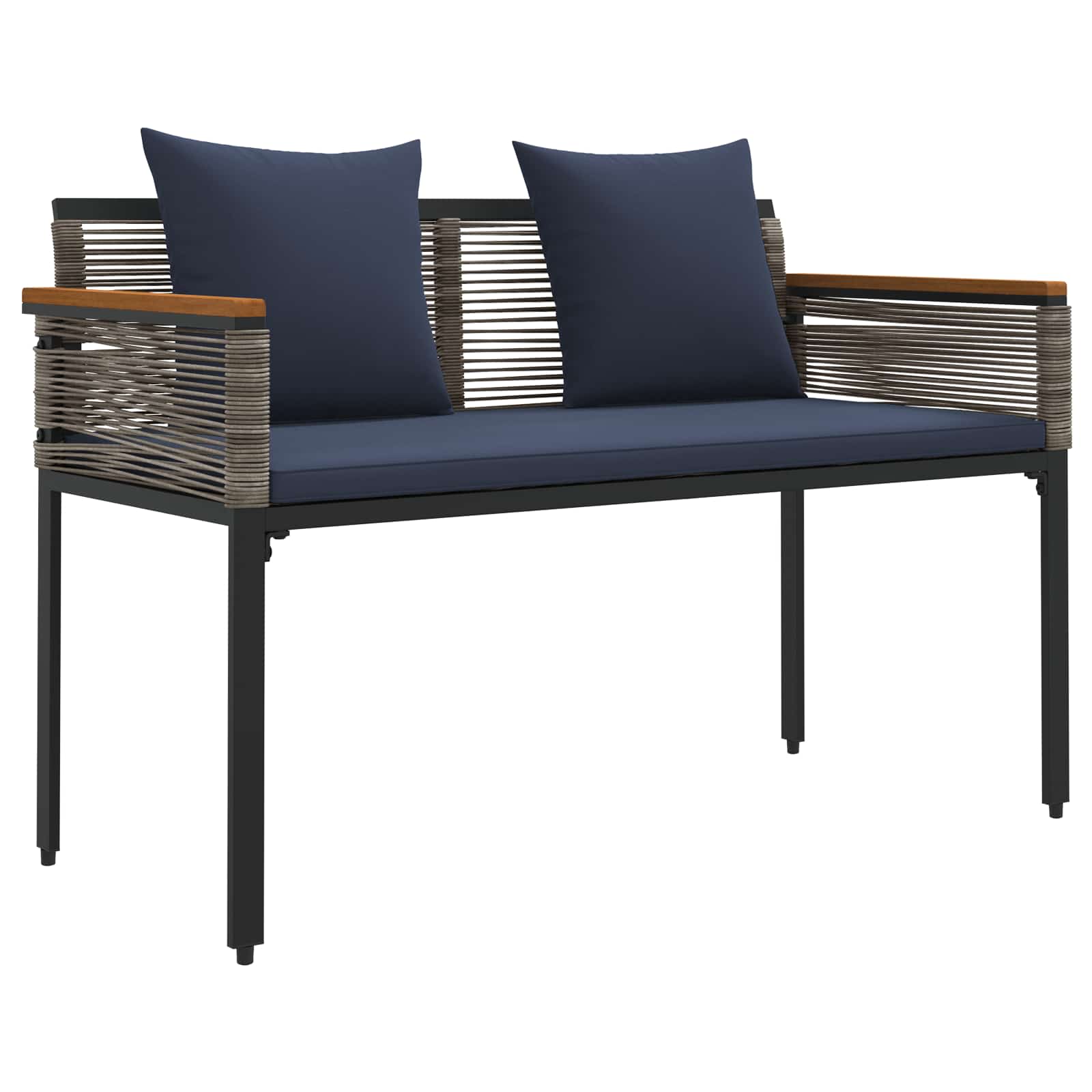 Zunanji pohištveni set 4 pcs Siva in mornarsko modra PE ratan - slika 5