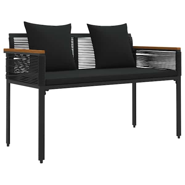 vidaXL V&auml;libank 2 -Seater 117 x 54 x 74.5 cm pol&uuml;rotang Must