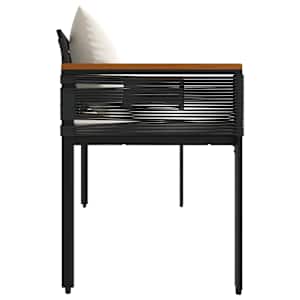 Venkovní lavice Černá a krémově bílá 117 x 54 x 74.5 cm - obrázek 6