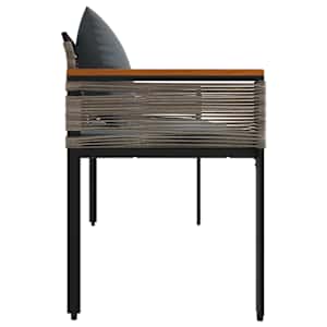 Venkovní lavice Šedá a tmavě šedá 117 x 54 x 74.5 cm polyratan - obrázek 6