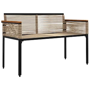 Venkovní lavice Beige a krémová bílá 117 x 54 x 74.5 cm - obrázek 4