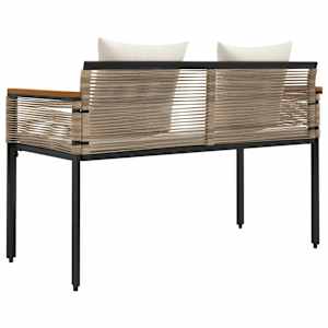 Venkovní lavice Beige a krémová bílá 117 x 54 x 74.5 cm - obrázek 7