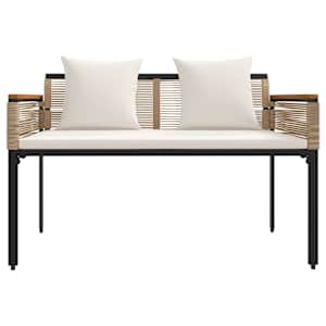 Venkovní lavice Beige a krémová bílá 117 x 54 x 74.5 cm - obrázek 5