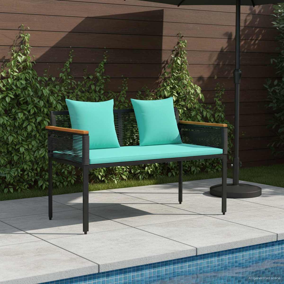 Udendørs bænk 2 -Seater 117 x 54 x 74.5 cm polyrattan