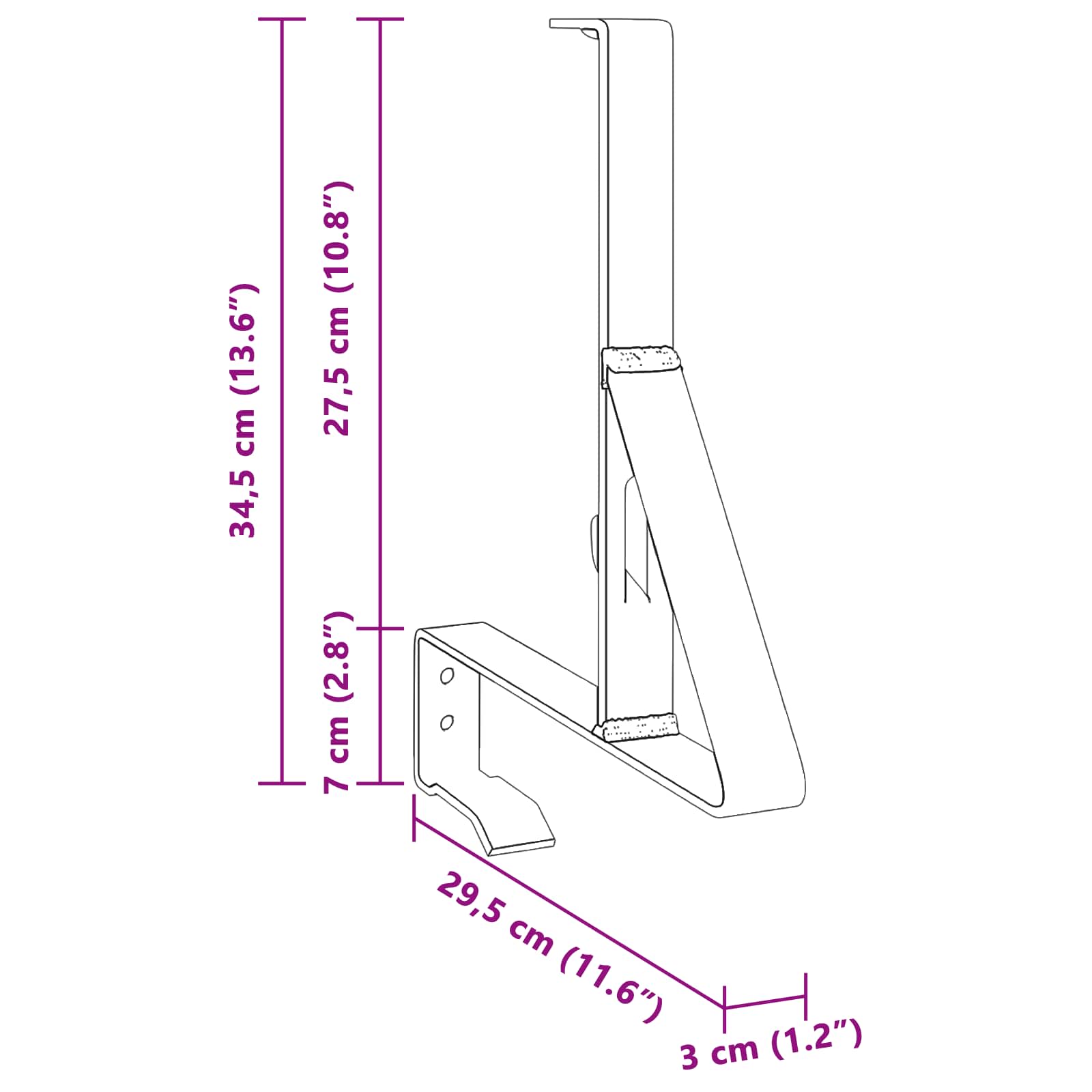 Podpora za snežno pregrado 2 pcs Antracit 29,5 x 3 x 34,5 cm - slika 9
