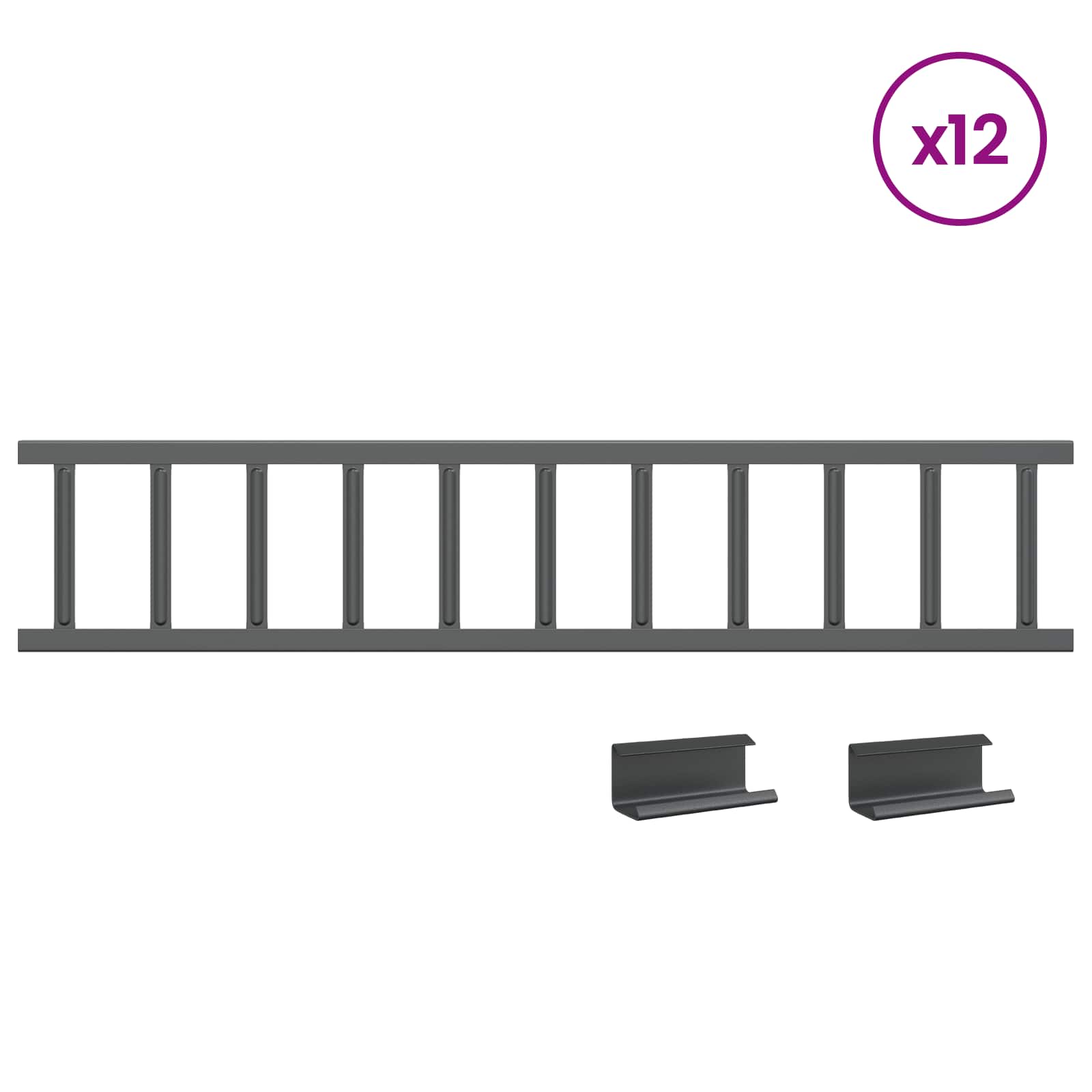 Thumbnail - vidaXL Dachschneeschild Anthrazit 1200 x 2,5 x 20 cm Stahl