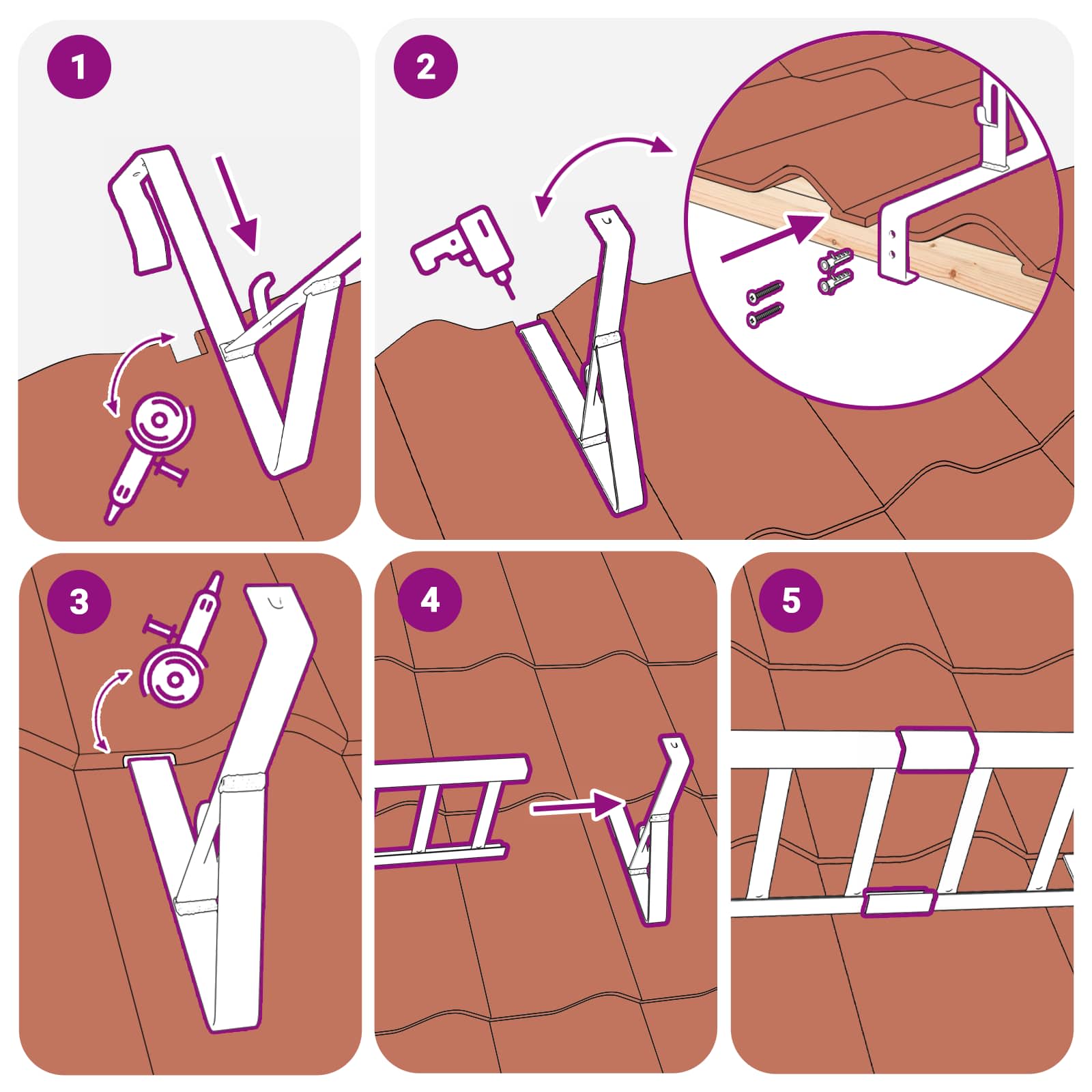 Snežni varovalni sistem za strehe Rdeča 300 x 2,5 x 20 cm Jeklo - slika 11