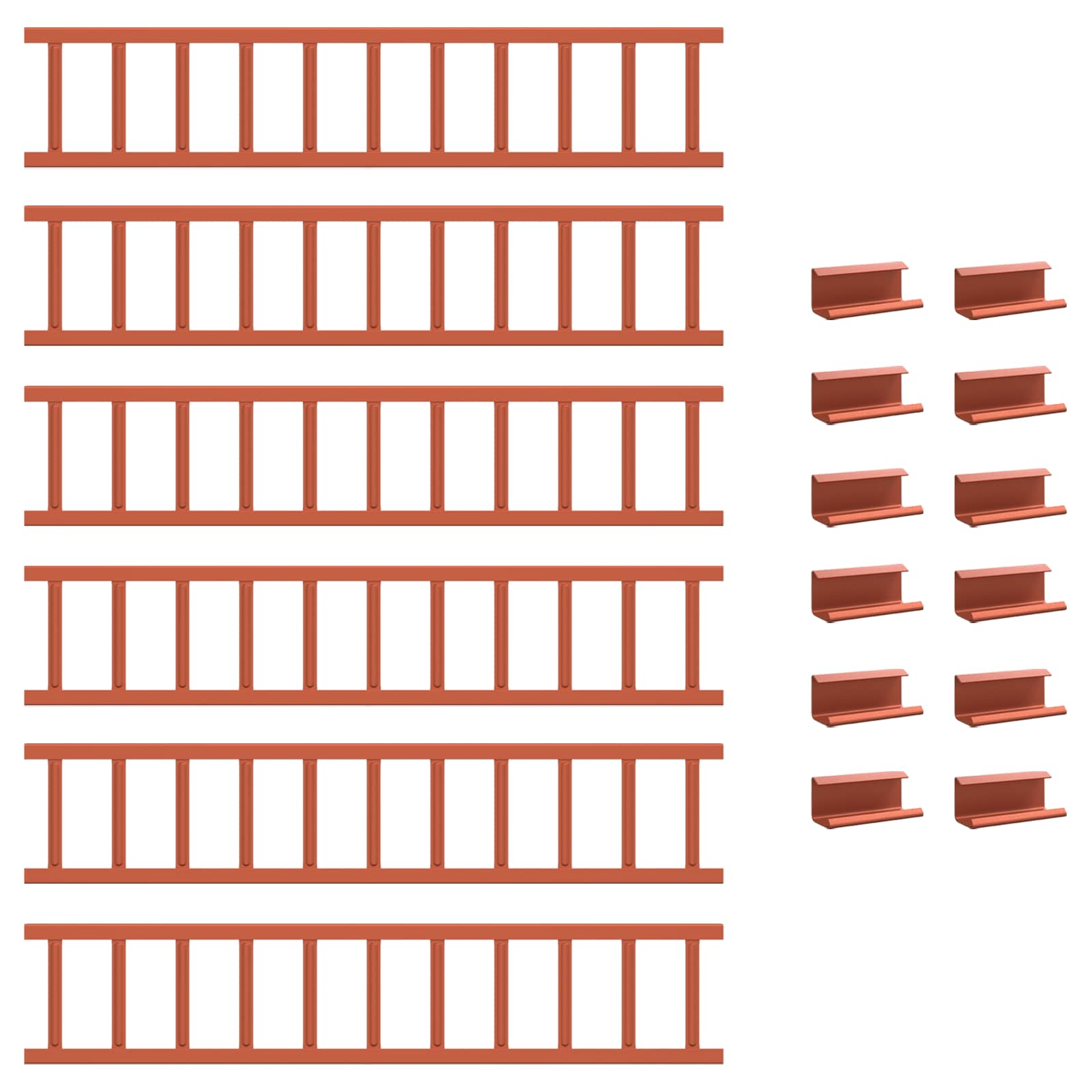 Snežni varovalni sistem za strehe Rdeča 600 x 2,5 x 20 cm Jeklo - slika 2