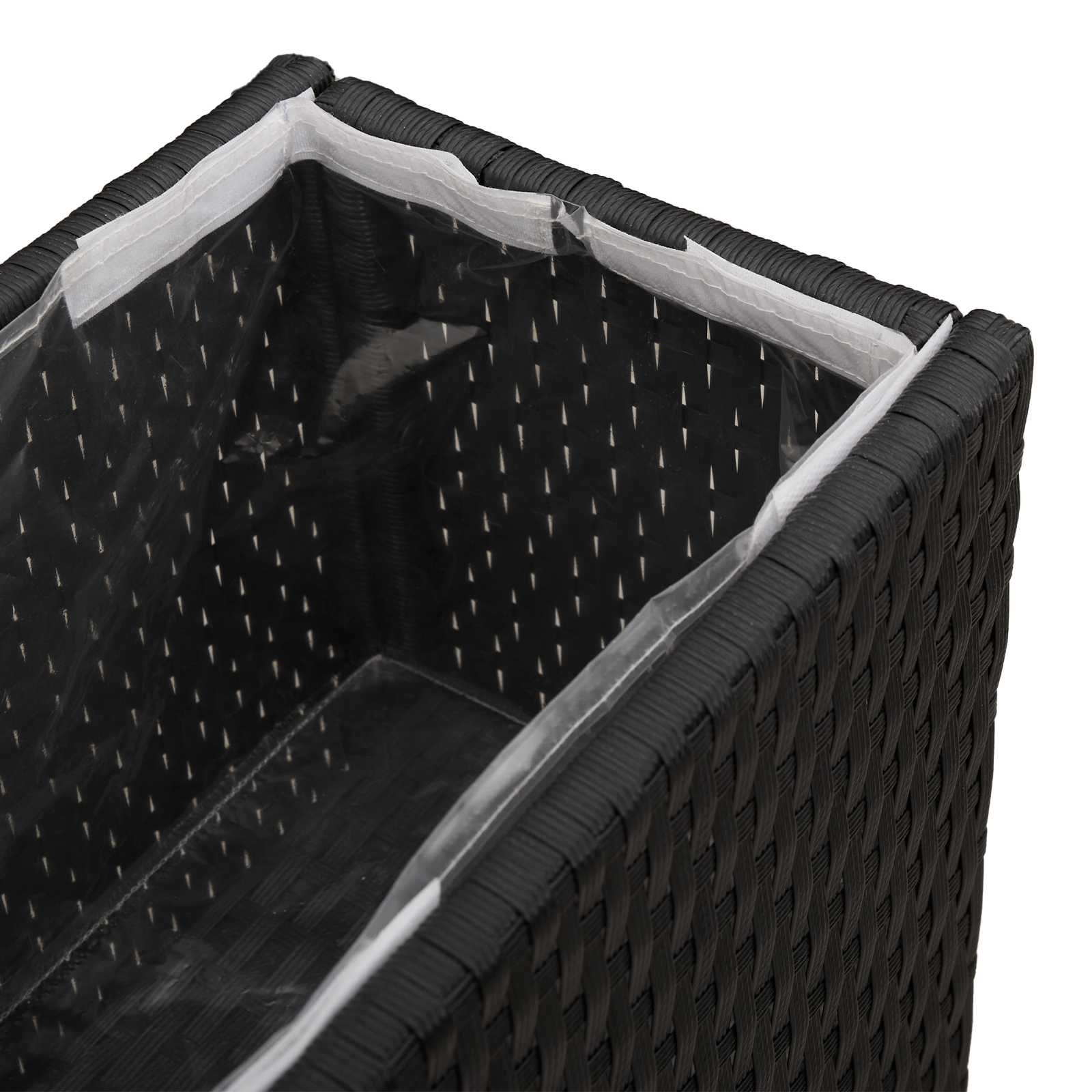 Hoge Plantenbak Zwart 55 x 22 x 70 cm polyrattan image 7