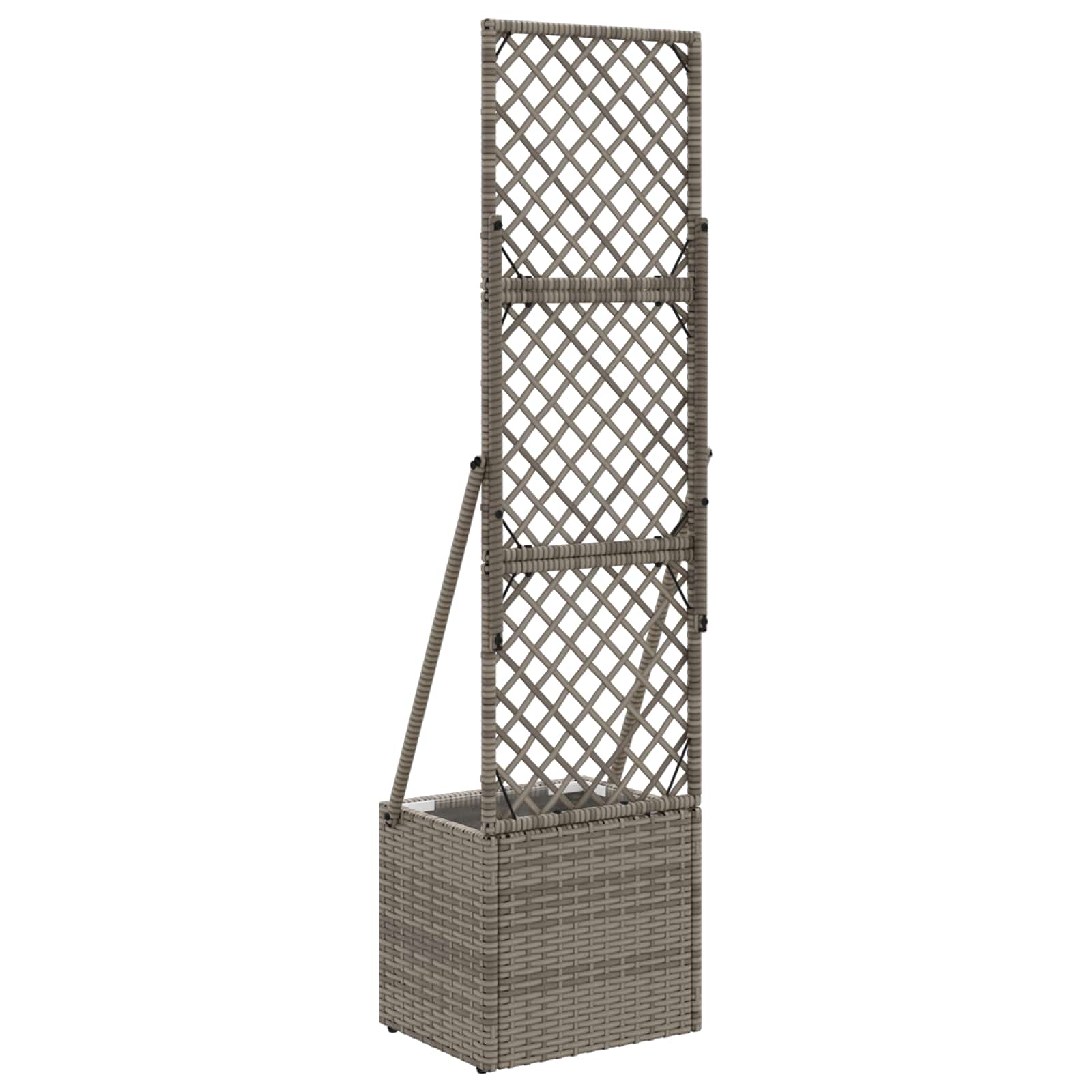 Tuindruppel met Trellis Grijs 35 x 30 x 135 cm poly rattan image 6